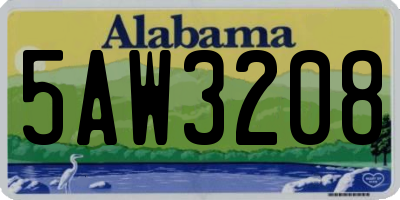 AL license plate 5AW3208