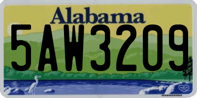 AL license plate 5AW3209