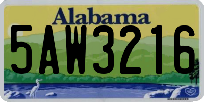 AL license plate 5AW3216