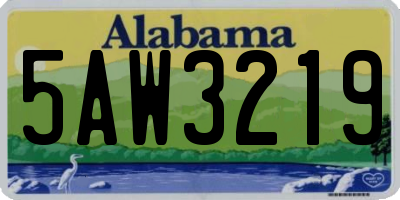 AL license plate 5AW3219