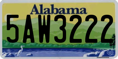 AL license plate 5AW3222