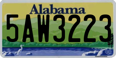 AL license plate 5AW3223