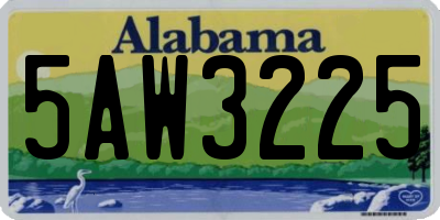 AL license plate 5AW3225