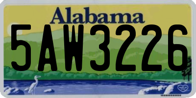 AL license plate 5AW3226