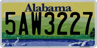 AL license plate 5AW3227