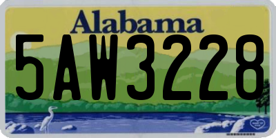 AL license plate 5AW3228
