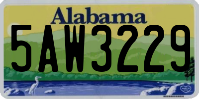 AL license plate 5AW3229