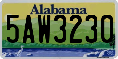 AL license plate 5AW3230
