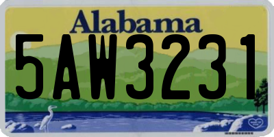 AL license plate 5AW3231