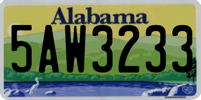 AL license plate 5AW3233