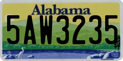 AL license plate 5AW3235