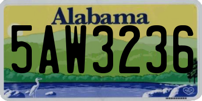 AL license plate 5AW3236
