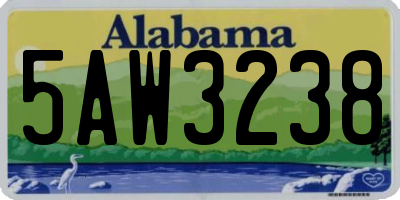 AL license plate 5AW3238