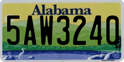 AL license plate 5AW3240