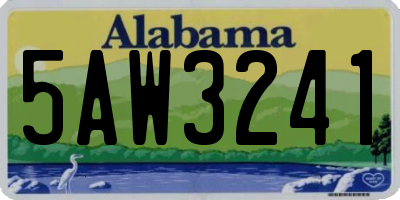 AL license plate 5AW3241