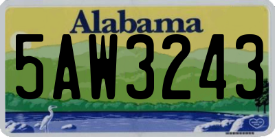 AL license plate 5AW3243