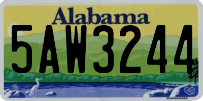 AL license plate 5AW3244