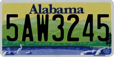 AL license plate 5AW3245