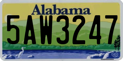 AL license plate 5AW3247