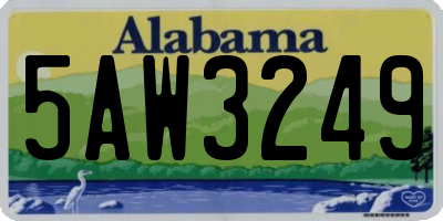 AL license plate 5AW3249