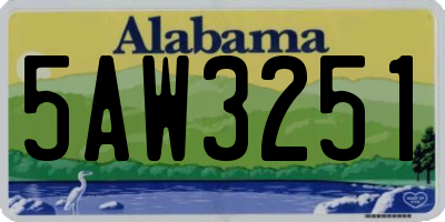 AL license plate 5AW3251