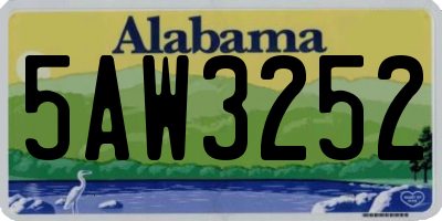 AL license plate 5AW3252