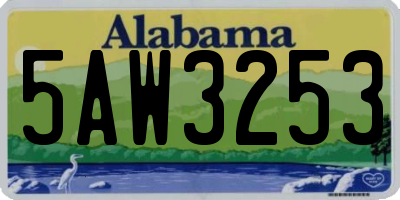 AL license plate 5AW3253