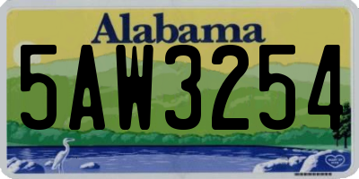 AL license plate 5AW3254