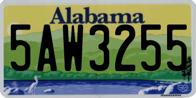 AL license plate 5AW3255
