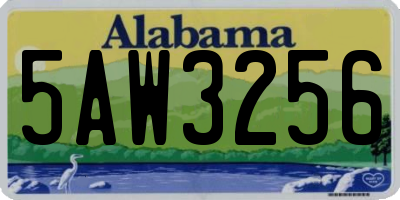 AL license plate 5AW3256