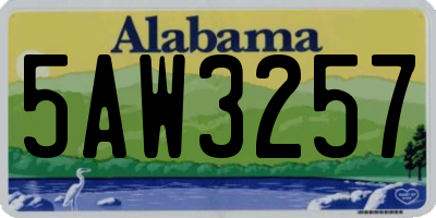 AL license plate 5AW3257