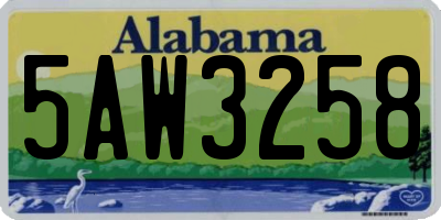 AL license plate 5AW3258