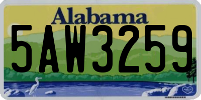 AL license plate 5AW3259