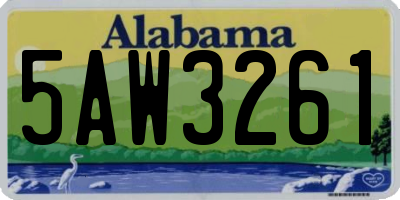 AL license plate 5AW3261