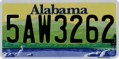AL license plate 5AW3262