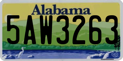 AL license plate 5AW3263