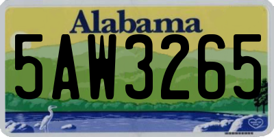 AL license plate 5AW3265