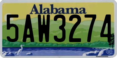 AL license plate 5AW3274