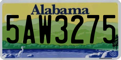 AL license plate 5AW3275