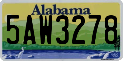 AL license plate 5AW3278