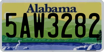 AL license plate 5AW3282