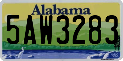 AL license plate 5AW3283