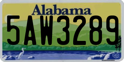 AL license plate 5AW3289