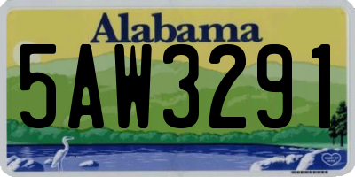 AL license plate 5AW3291