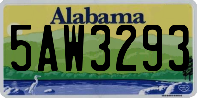 AL license plate 5AW3293