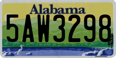 AL license plate 5AW3298