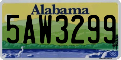 AL license plate 5AW3299