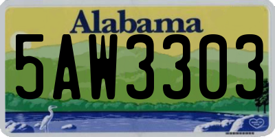 AL license plate 5AW3303