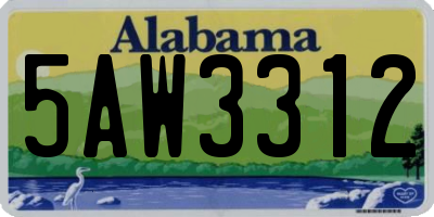 AL license plate 5AW3312