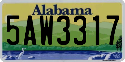 AL license plate 5AW3317